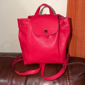 🔥🔥🔥Longchamp Le Pliage XS Leather Backpack